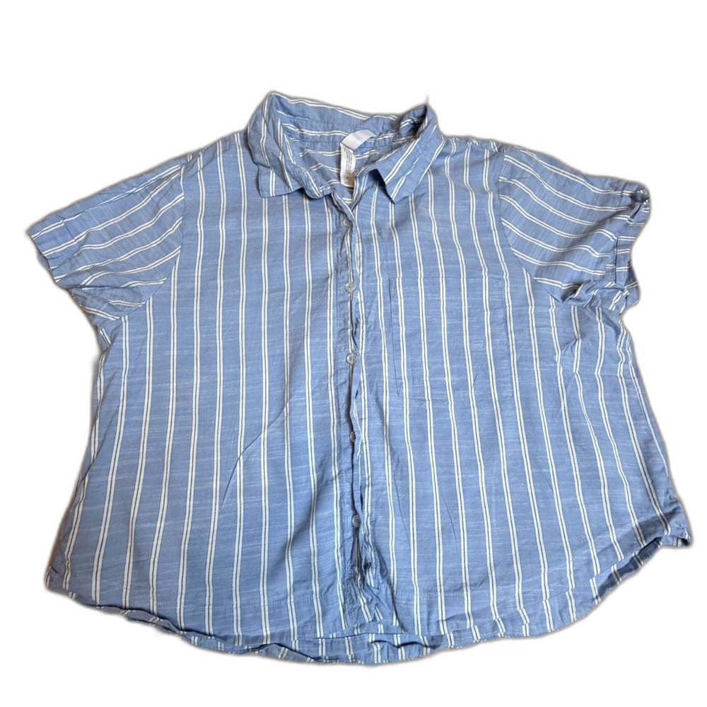 Auden Blue Stripe Button Down Size XL